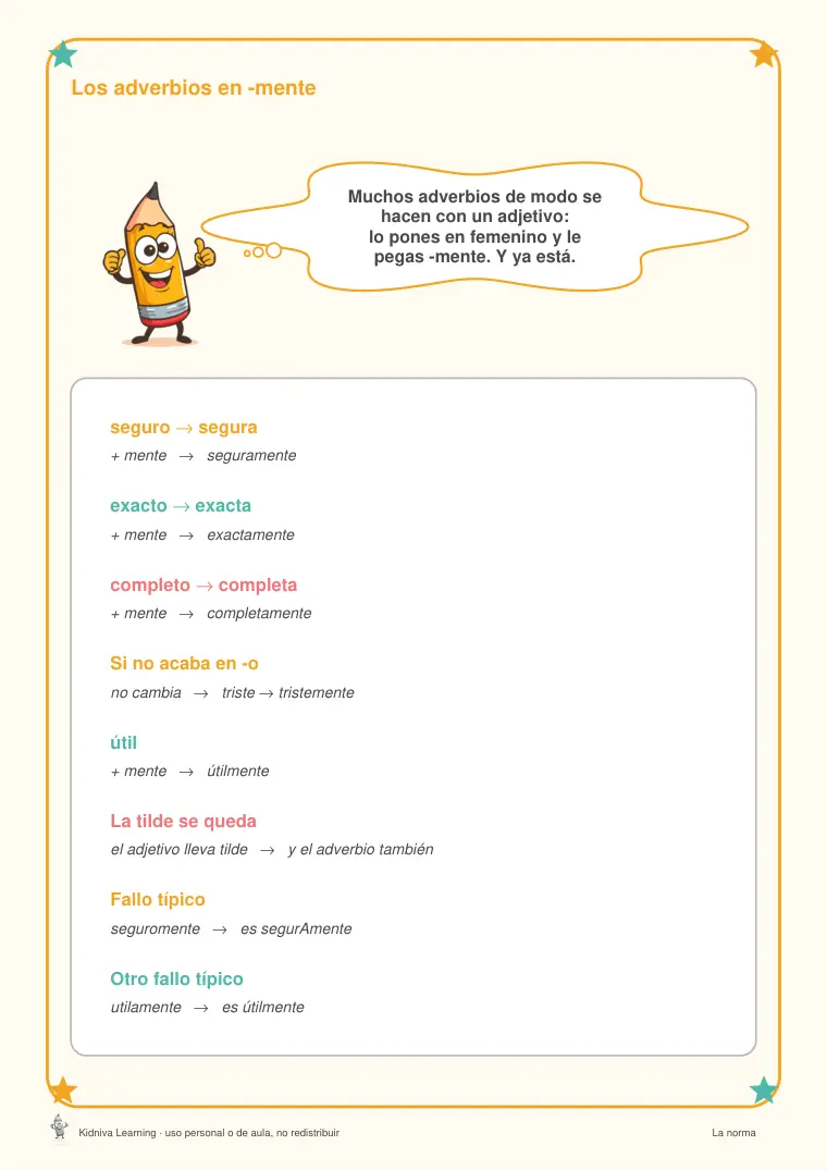 Página de muestra 1 de Los Adverbios