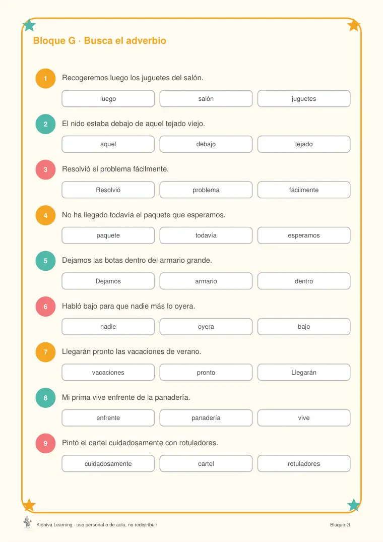 Página de muestra 3 de Los Adverbios