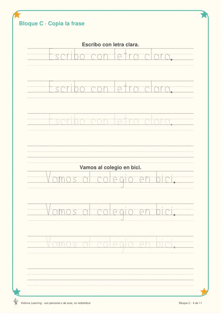 Página de muestra 2 de Buena Letra: Trazo Fluido y Legible