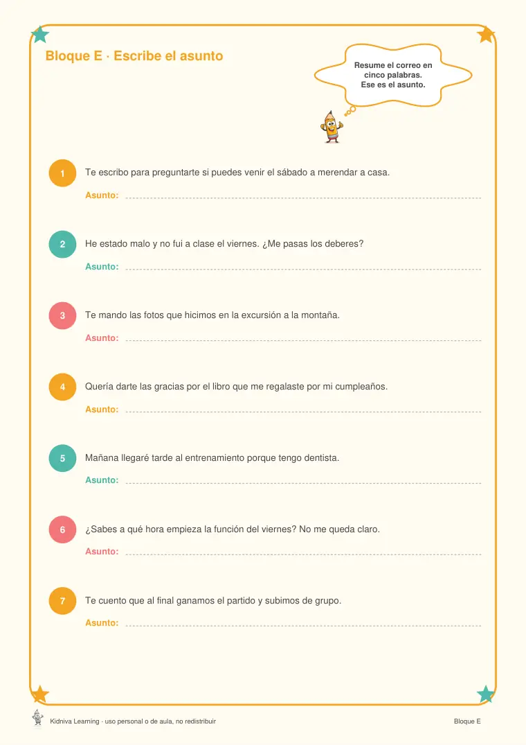 Página de muestra 2 de Cartas y Correos