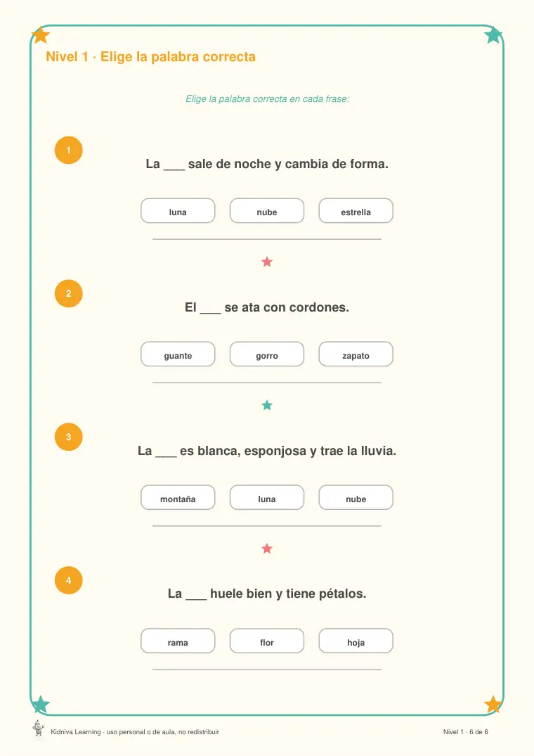Página de muestra 1 de Completa la Frase