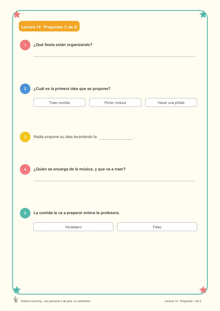 Página de muestra 3 de Comprensión Lectora 2