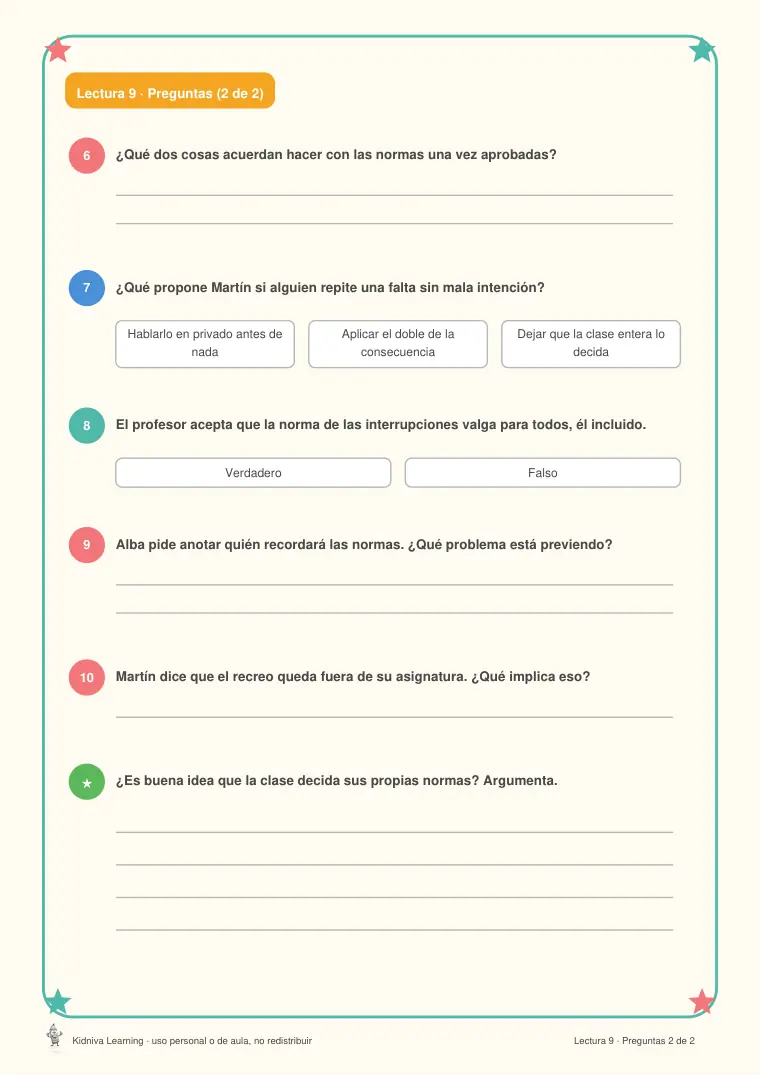 Página de muestra 2 de Comprensión Lectora 6