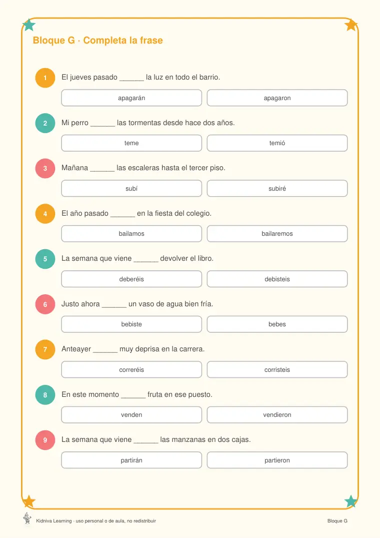 Página de muestra 3 de El Verbo: Raíz y Desinencia