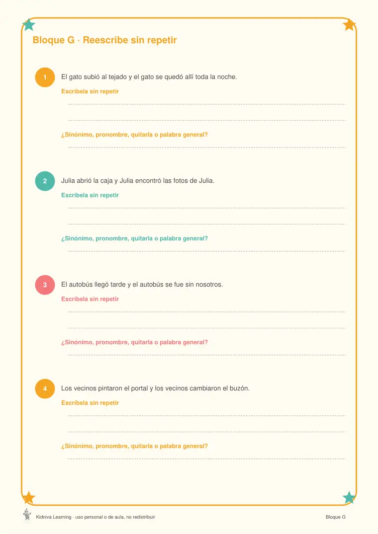 Página de muestra 3 de Escribir sin Repetirse