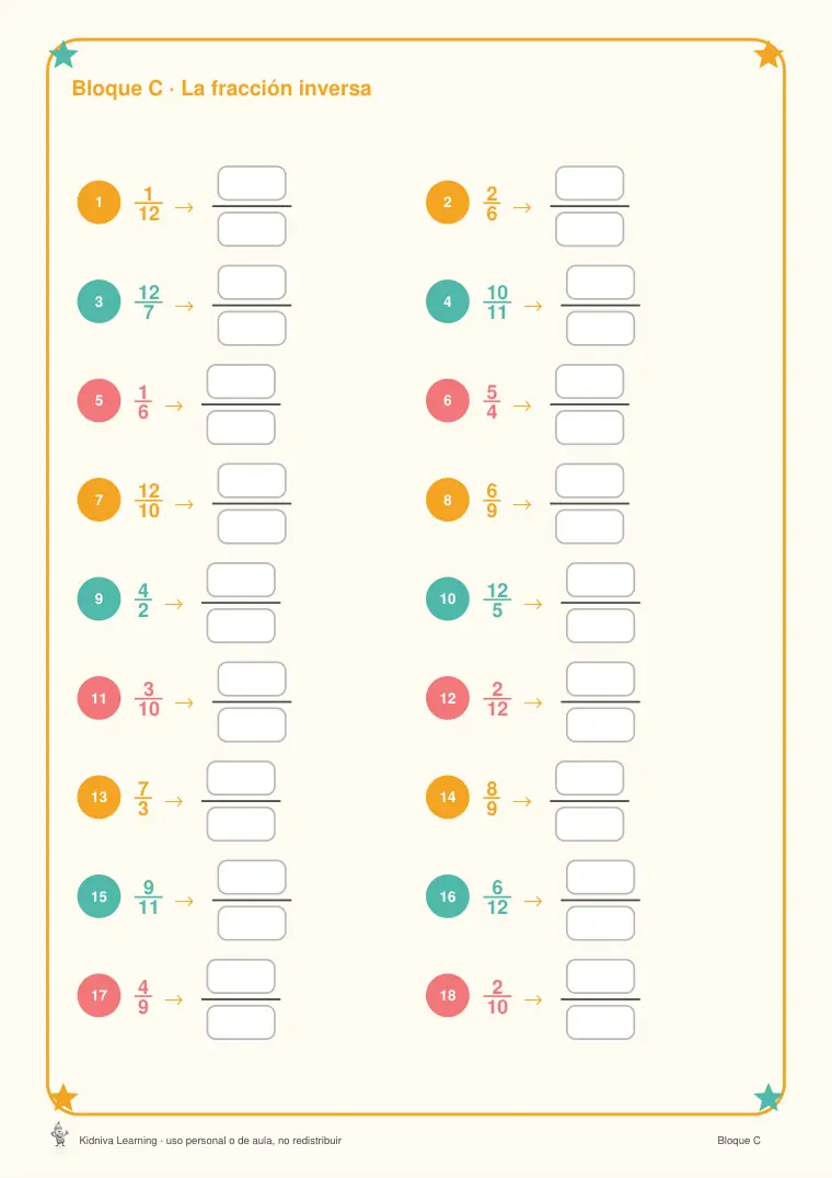 Página de muestra 1 de Multiplicar y Dividir Fracciones