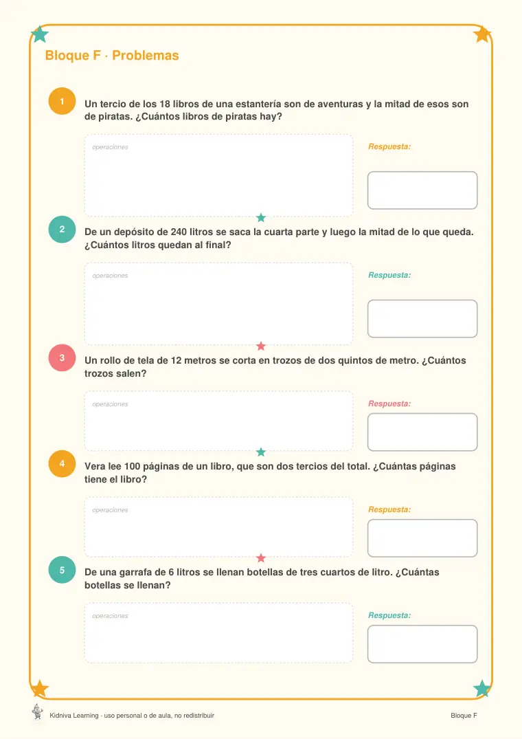 Página de muestra 2 de Multiplicar y Dividir Fracciones