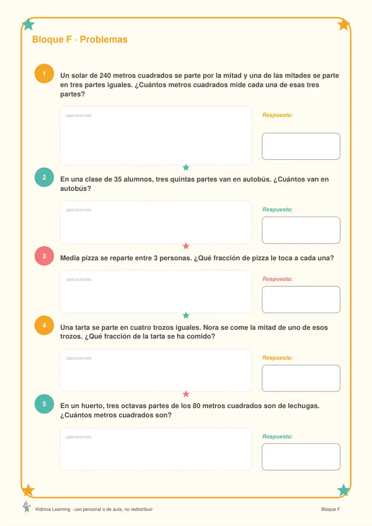 Página de muestra 3 de Multiplicar y Dividir Fracciones