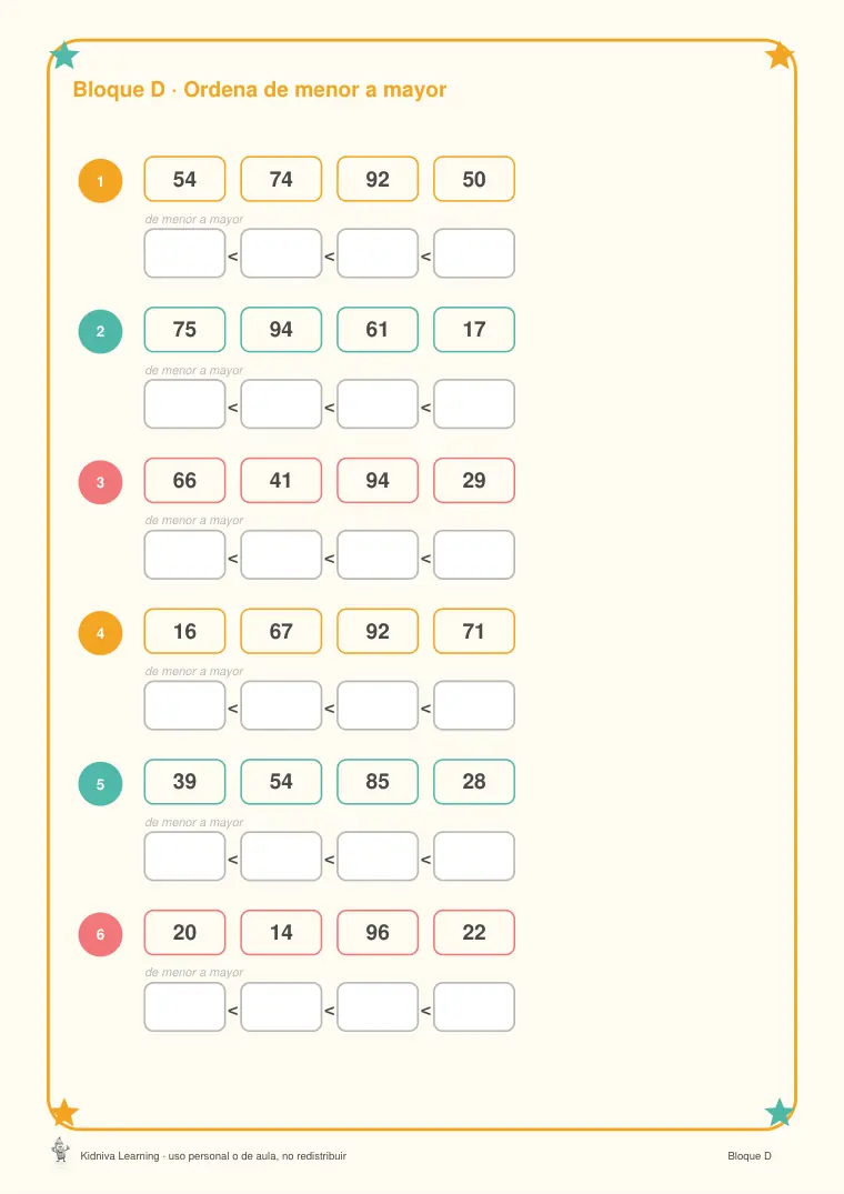 Página de muestra 2 de Los Números hasta el 99