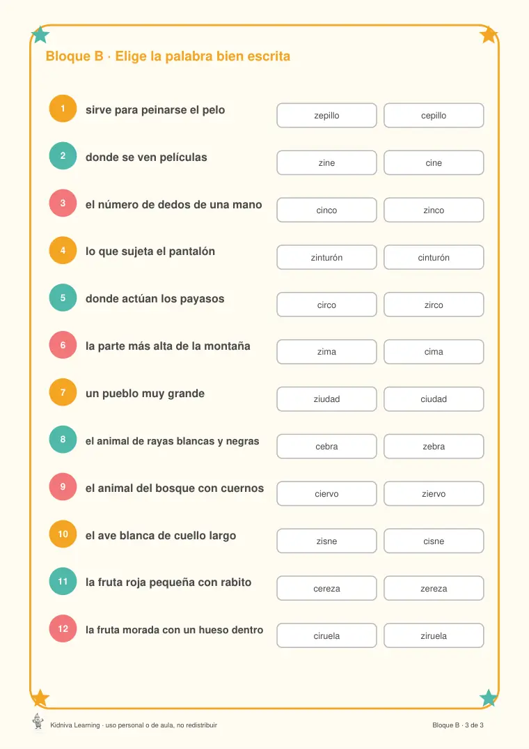 Página de muestra 1 de Z, G y M: Ortografía con Truco
