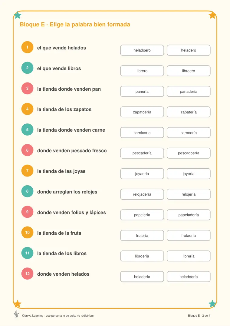 Página de muestra 2 de ¡Las Palabras Crecen!